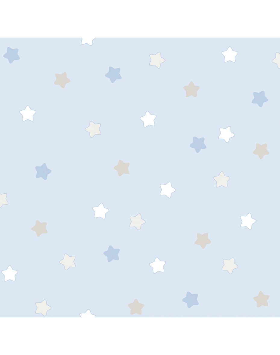 Detská tapeta s hviezdičkami 102251 - modrá a biela